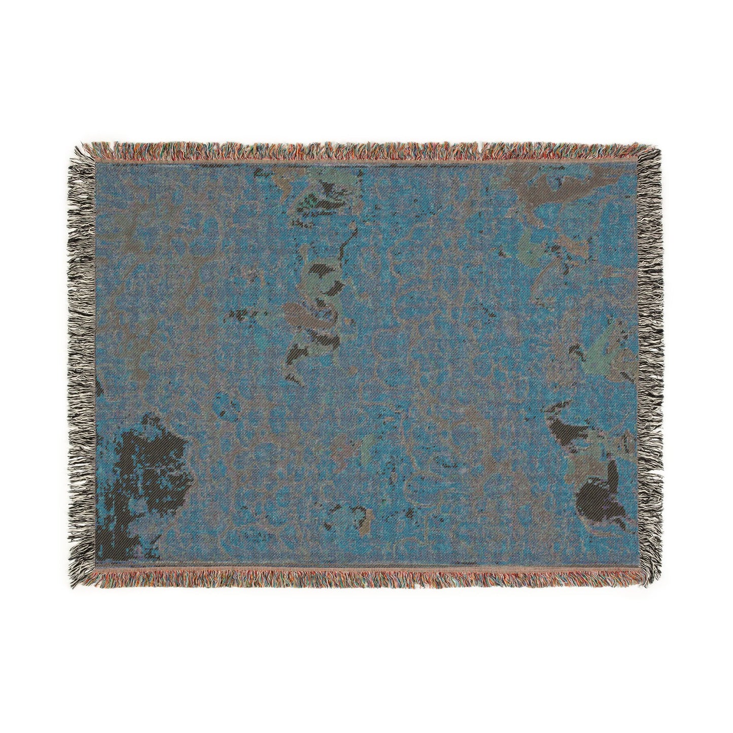 Hunting with falcons in a landscape (recto) Woven Throw Blanket