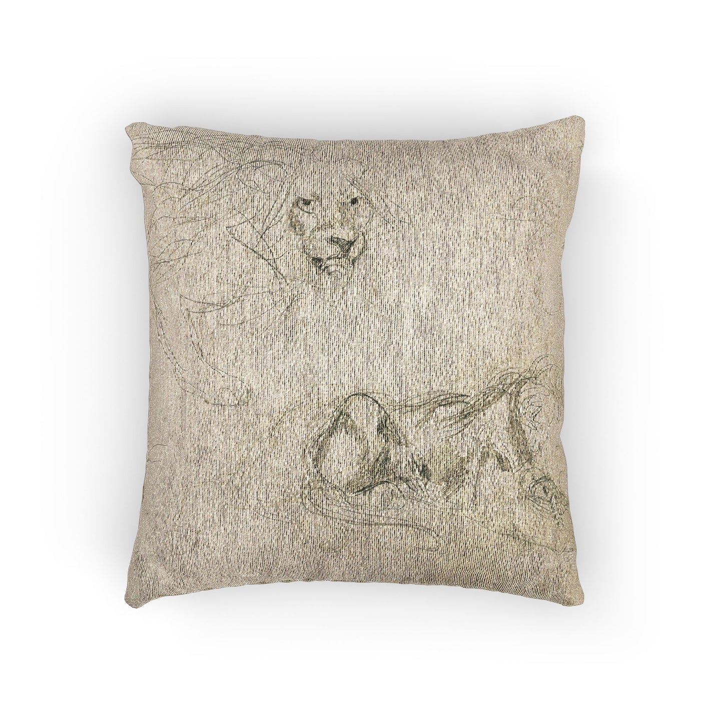 Eugène Delacroix - Studies of Lions | Woven Pillow