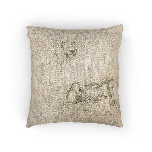 Studies of Lions — Delacroix Pillow