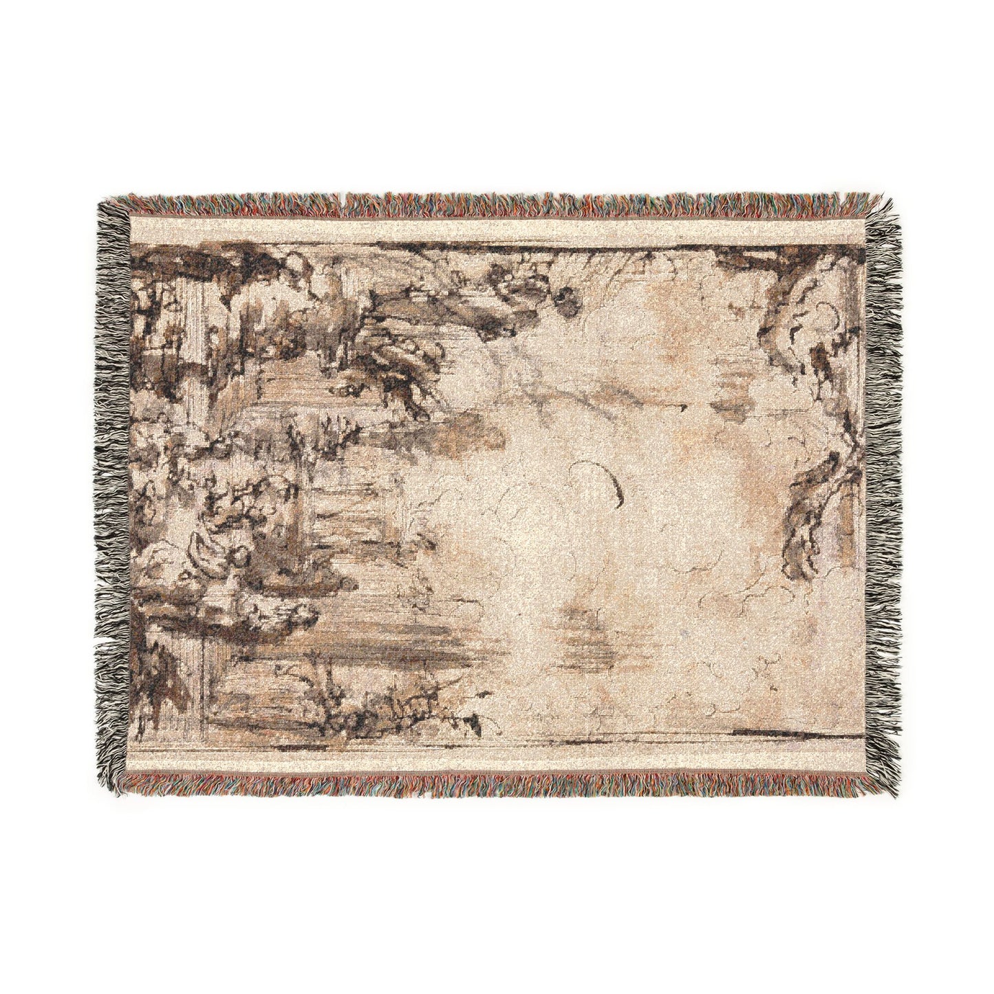Sacrificial Offering in a Temple Woven Throw Blanket