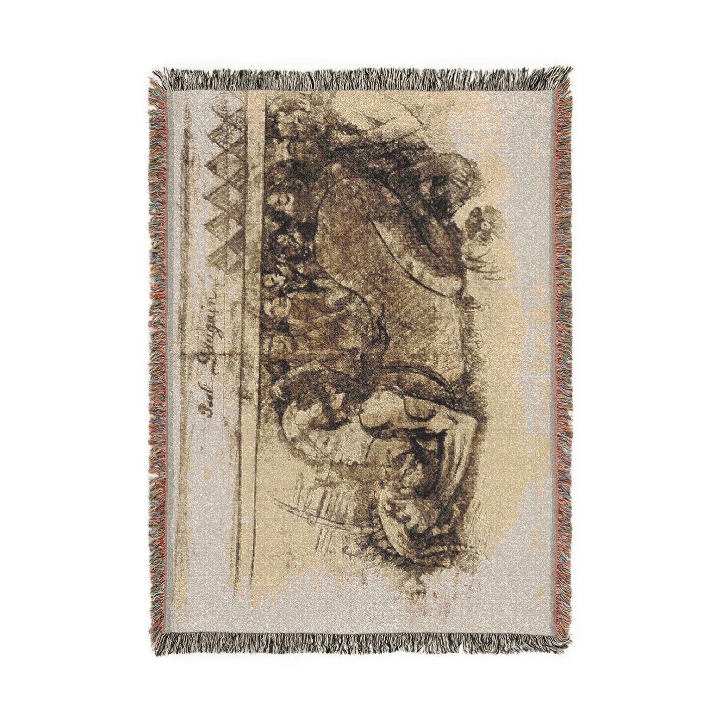 Paul Gauguin - Woman with a Cat | Woven Tapestry Blanket