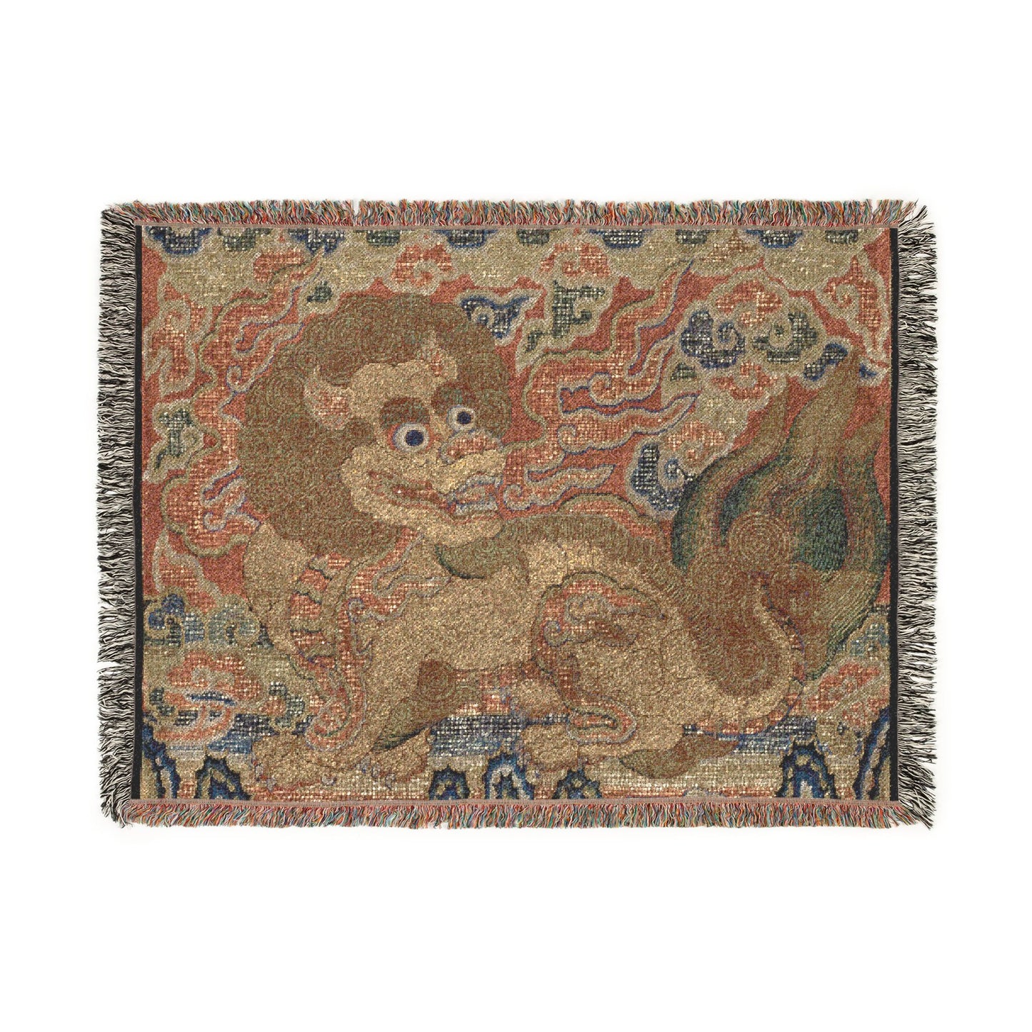 152_rank-badge-with-lion-ming | Woven Tapestry Blanket