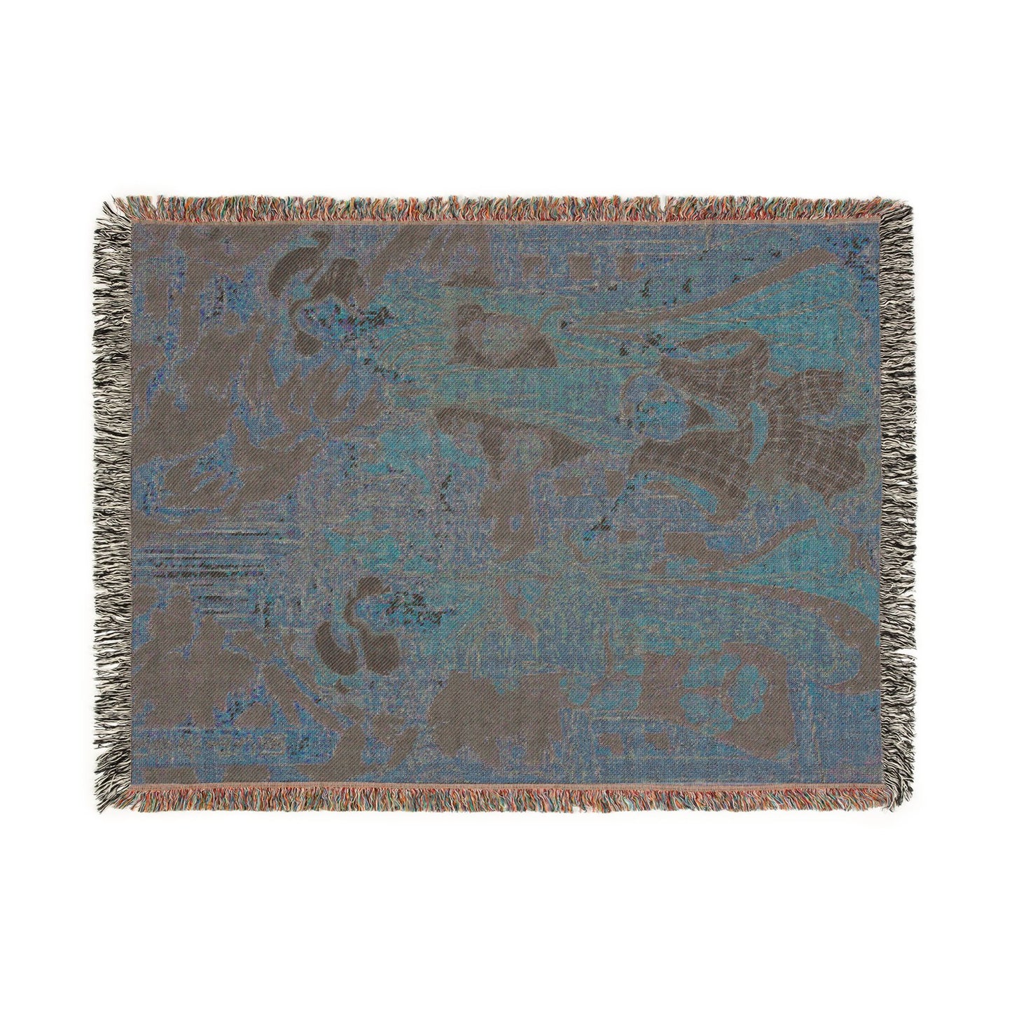 Mount Haruna in Kozuke Province Woven Throw Blanket