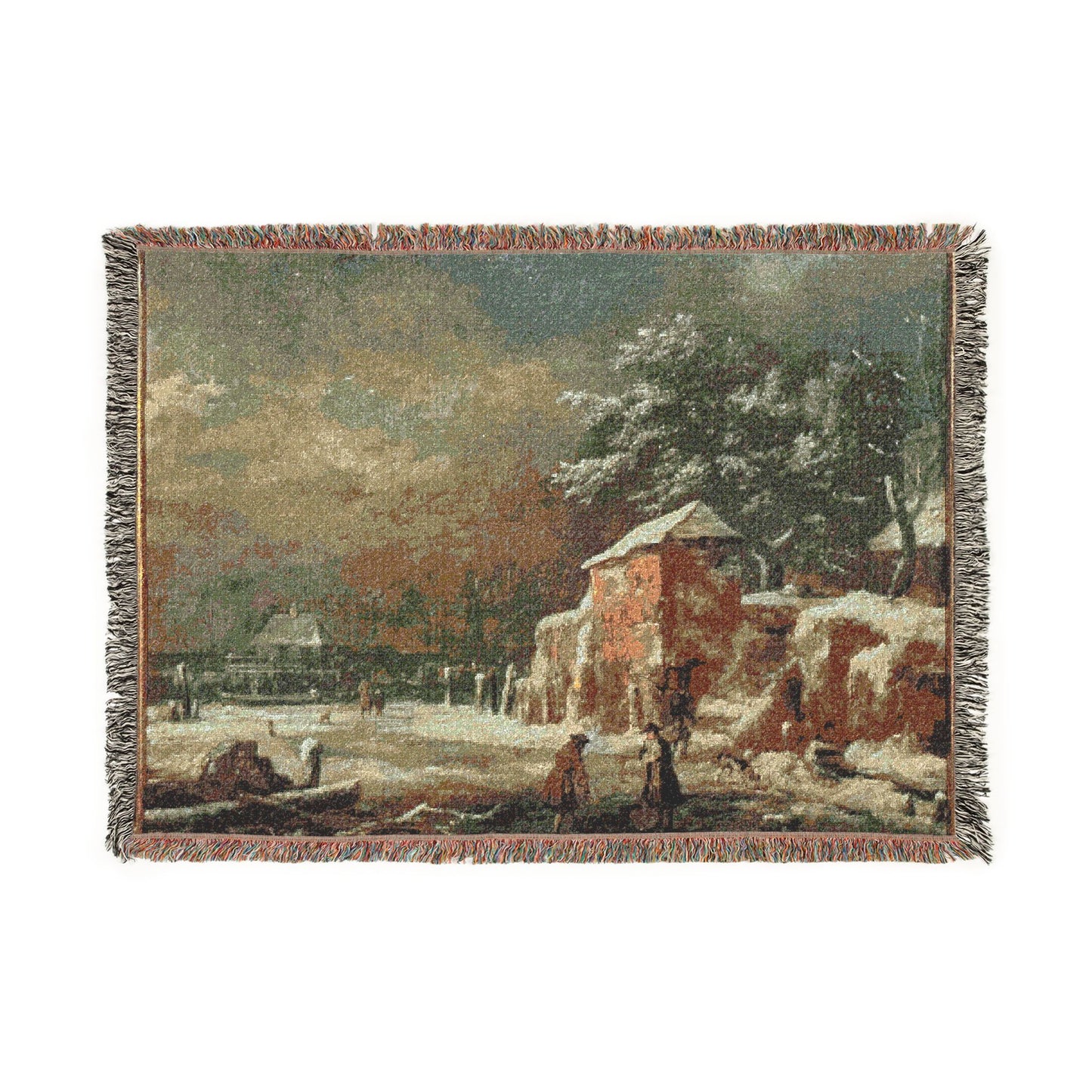 Hamburg, Kunsthalle, Jacob van Ruisdael, Winterlandschaft | Woven Tapestry Blanket