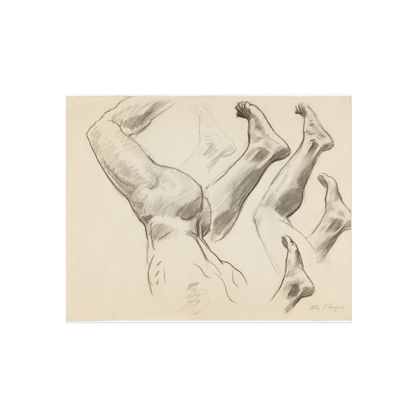 John Singer Sargent - Sketches of Legs and Feet | Fine Art Poster