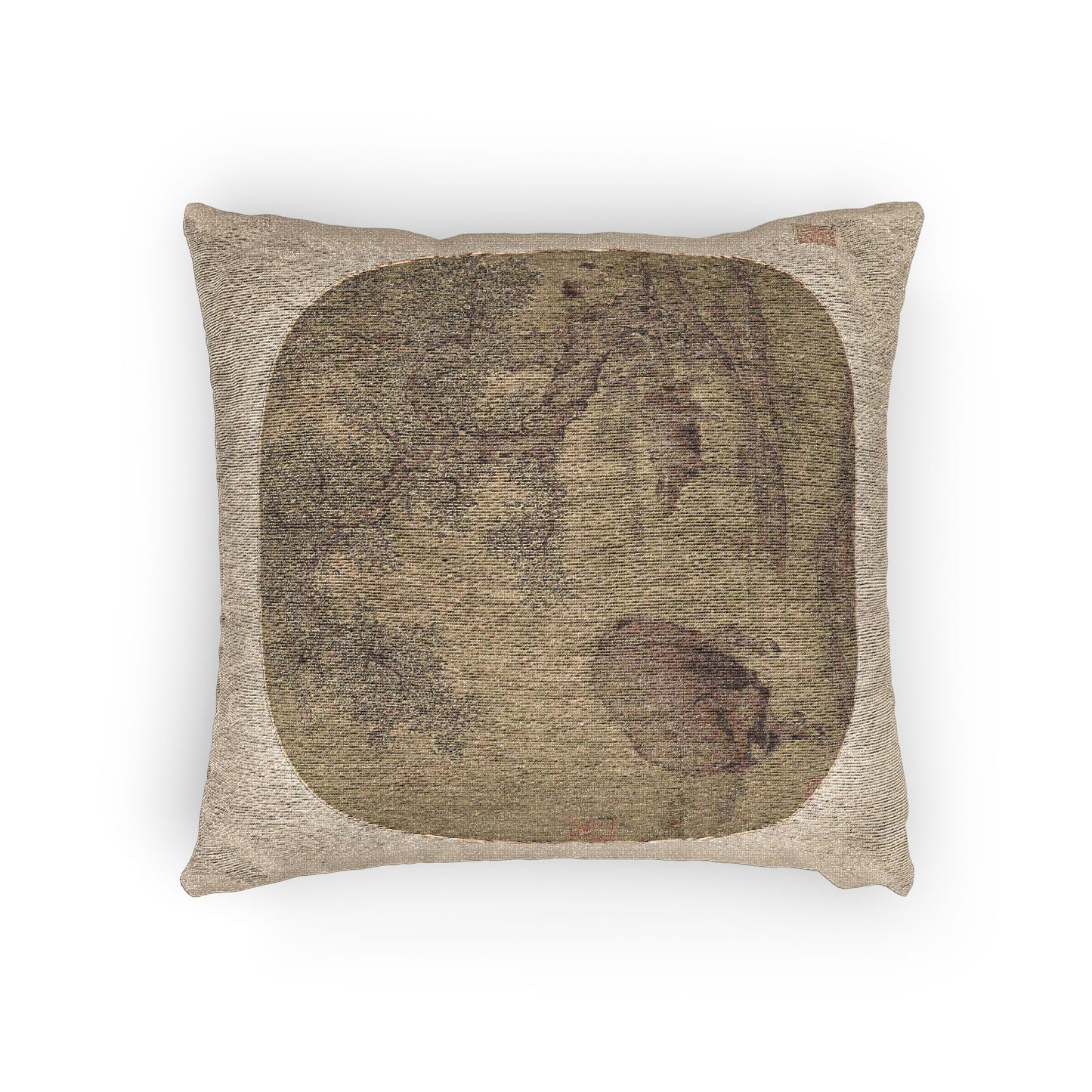 101_man-buffalo-and-calf | Woven Pillow