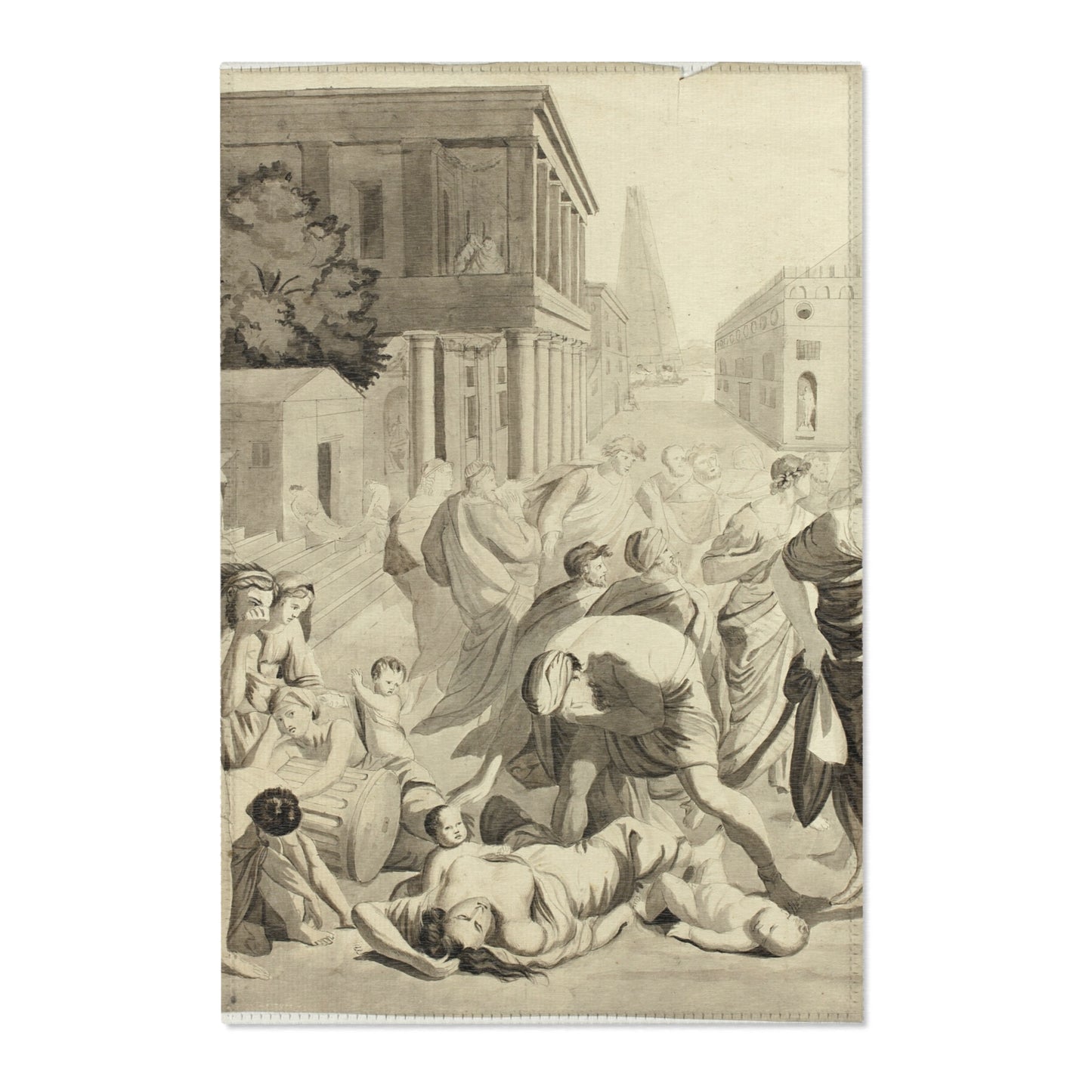 Nicolas Poussin - Plague of Ashdod | Area Rug