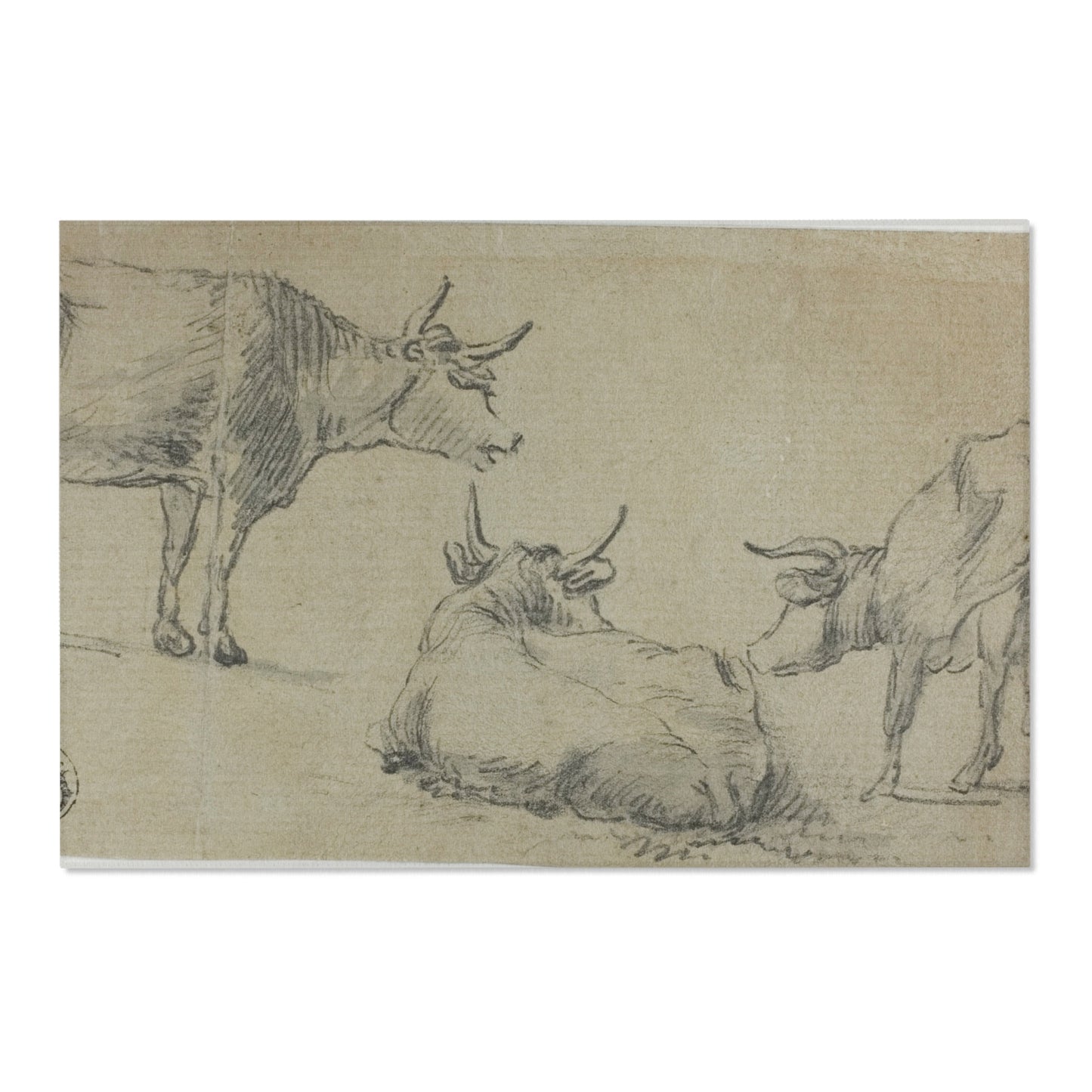 Aelbert Cuyp - Three Sketches of Cows | Area Rug