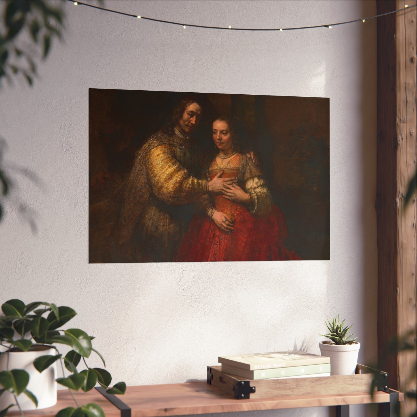 Rembrandt Harmensz. van Rijn - Portret van een paar als oudtestamentische figuren, genaamd 'Het Joodse bruidje' - Google | Fine Art Poster