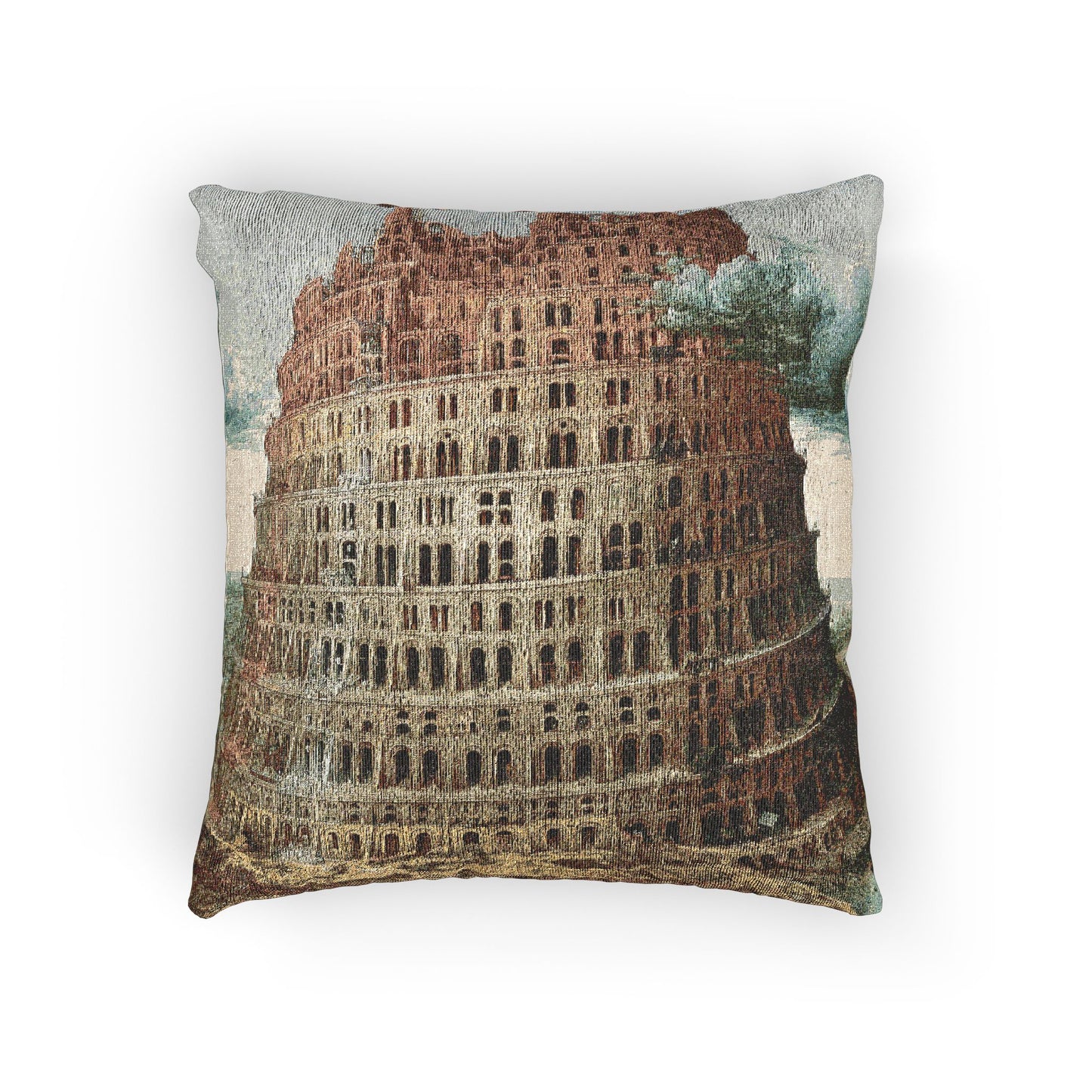 Pieter Bruegel the Elder - The Tower of Babel (Rotterdam) - Google Art Project - edited | Woven Pillow