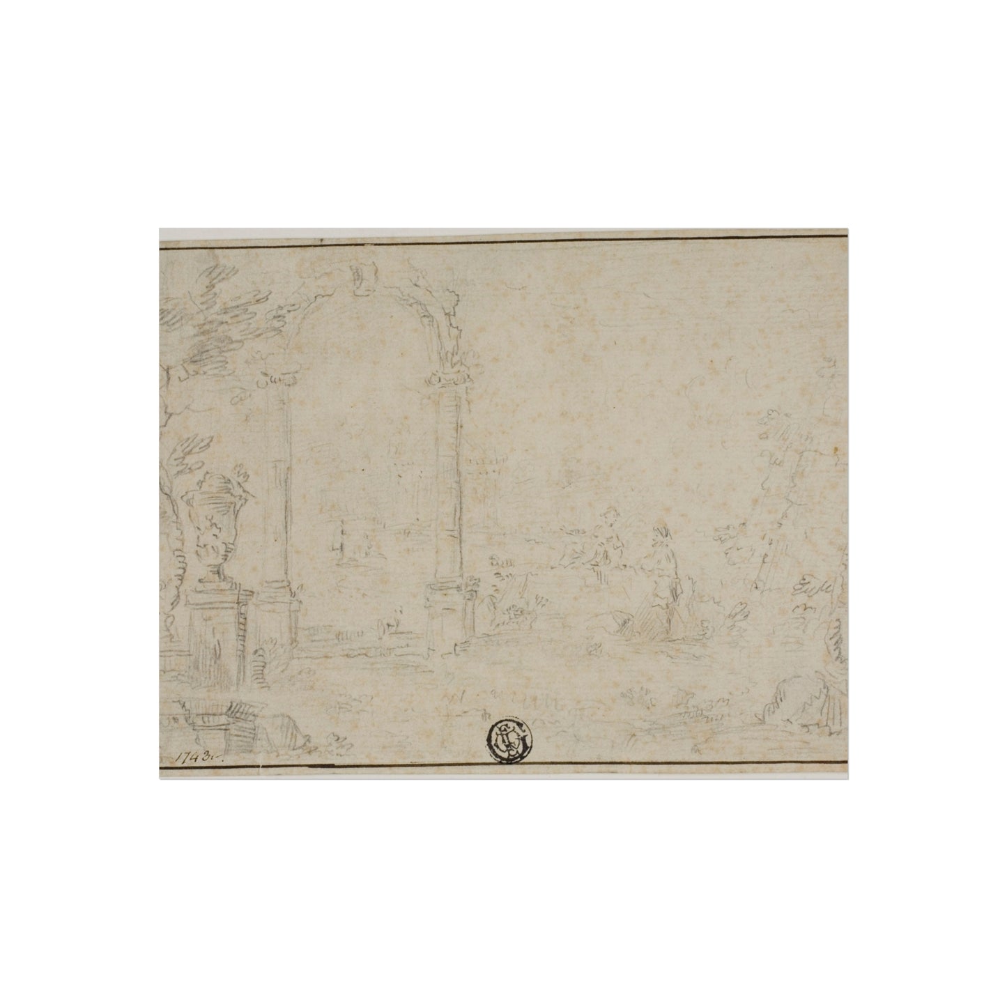 Style of Francesco Guardi - Ruins in a Park, Two Figures | Fine Art Poster