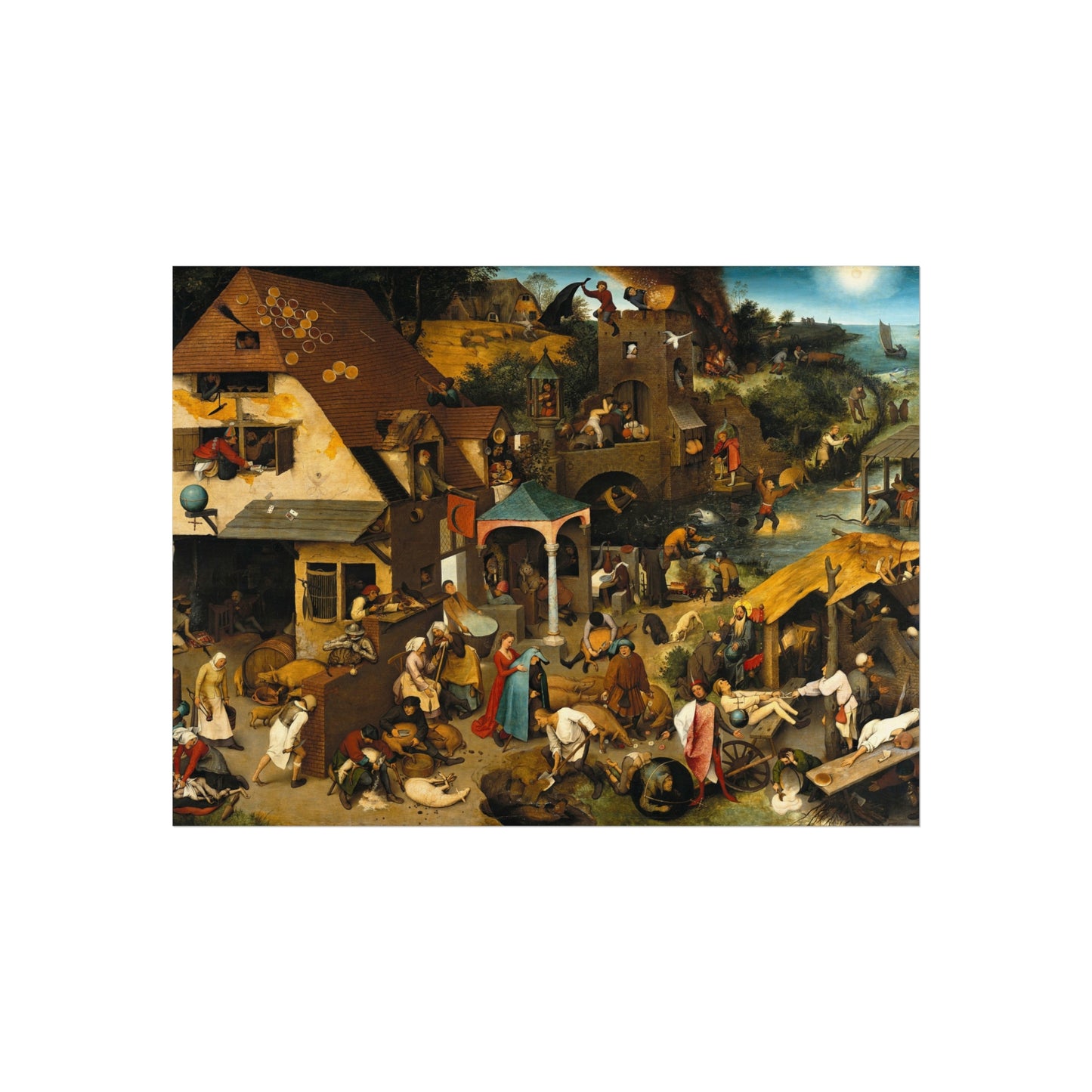 Pieter Brueghel the Elder - The Dutch Proverbs - Google Art Project | Fine Art Poster