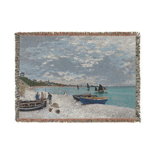 The Beach at Sainte-Adresse — Monet Tapestry Blanket