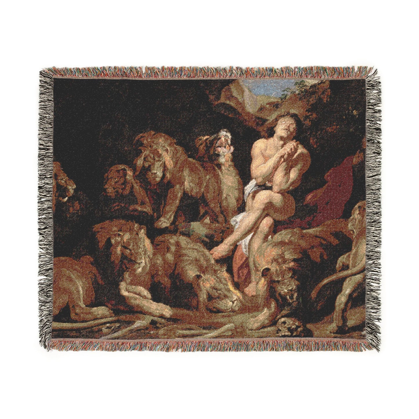 Sir Peter Paul Rubens - Daniel in the Lions' Den - Google Art Project | Woven Tapestry Blanket
