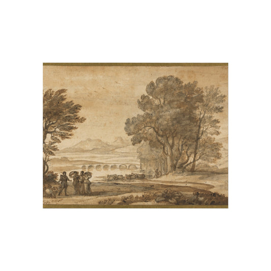 A Wooded River Landscape with Jacob, Laban, and His Daughters — Claude Lorrain Fine Art Poster