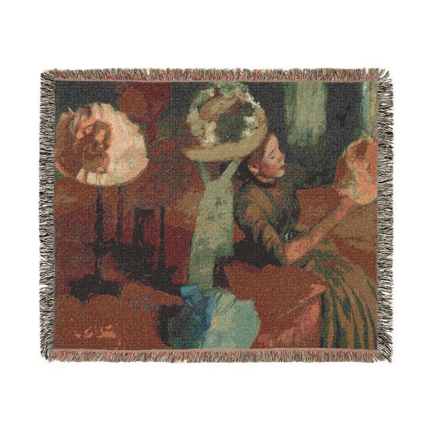 Hilaire Germain Edgar Degas - The Millinery Shop | Woven Tapestry Blanket
