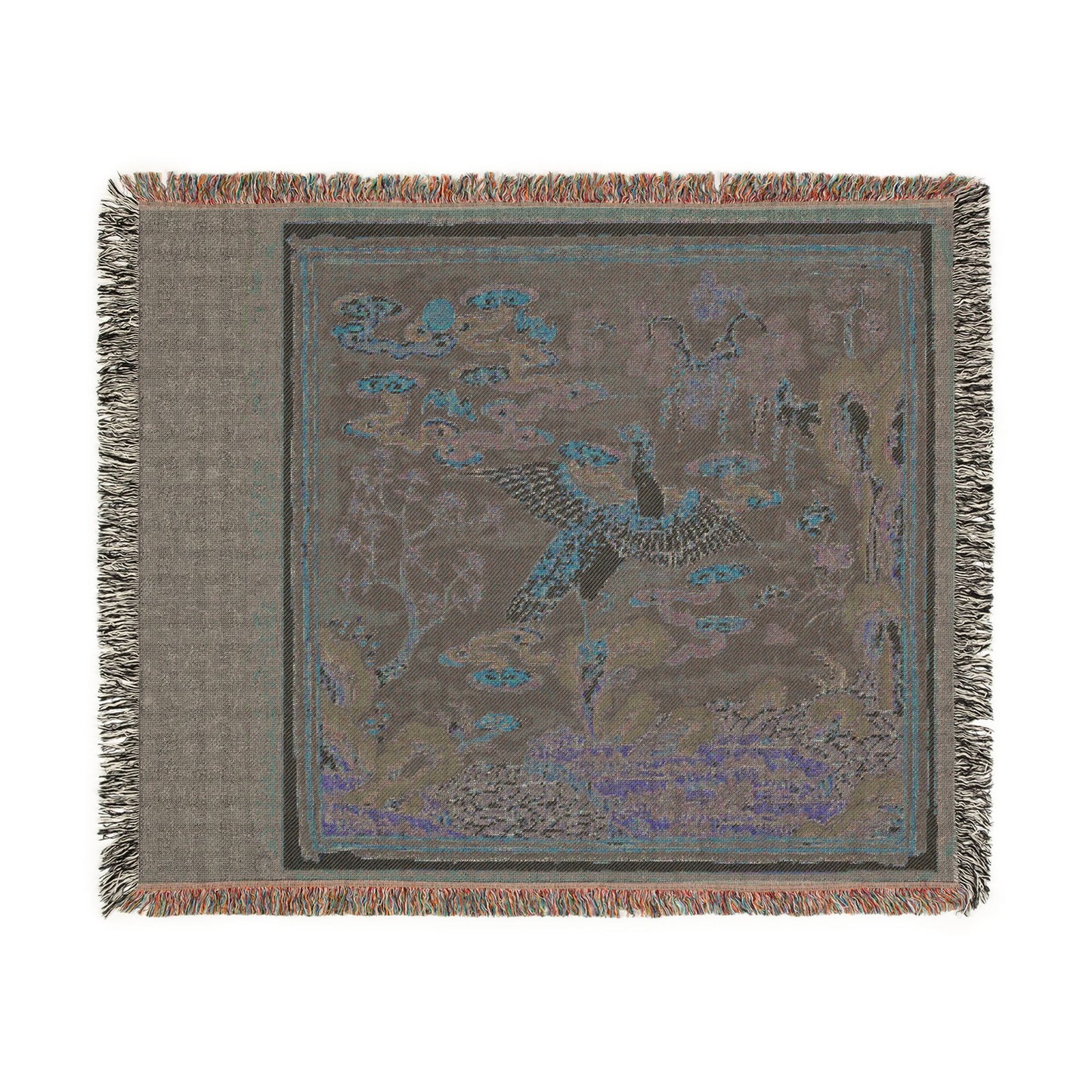147_rank-badge-with-wild-goose | Woven Tapestry Blanket