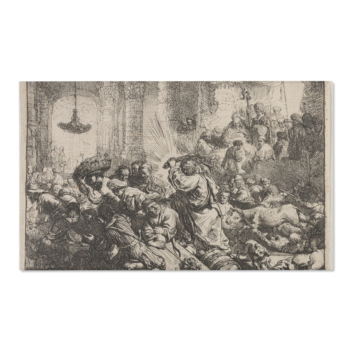 Rembrandt van Rijn - Christ Driving the Money Changers from the Temple | Area Rug