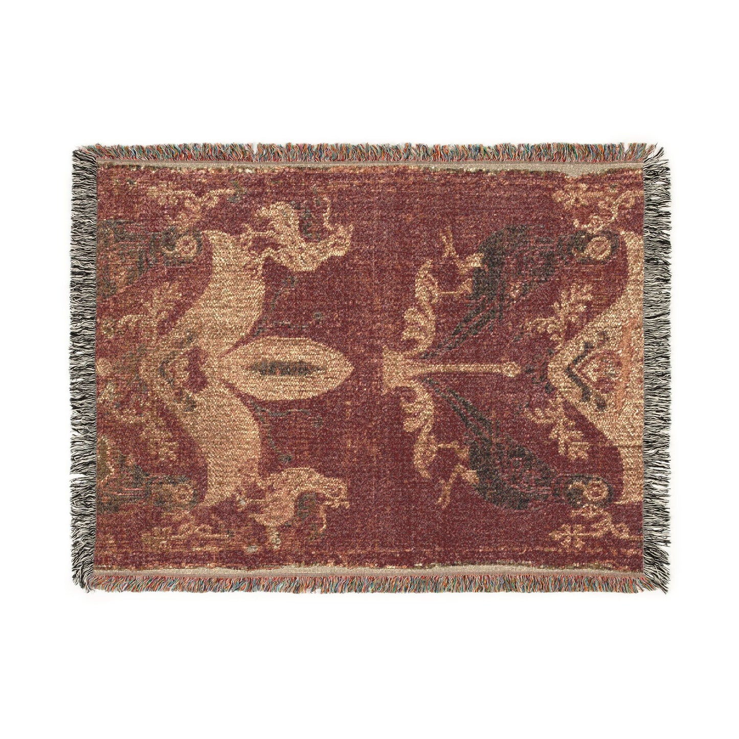 Palmettes and Birds from a Tunic or Curtain Woven Throw Blanket