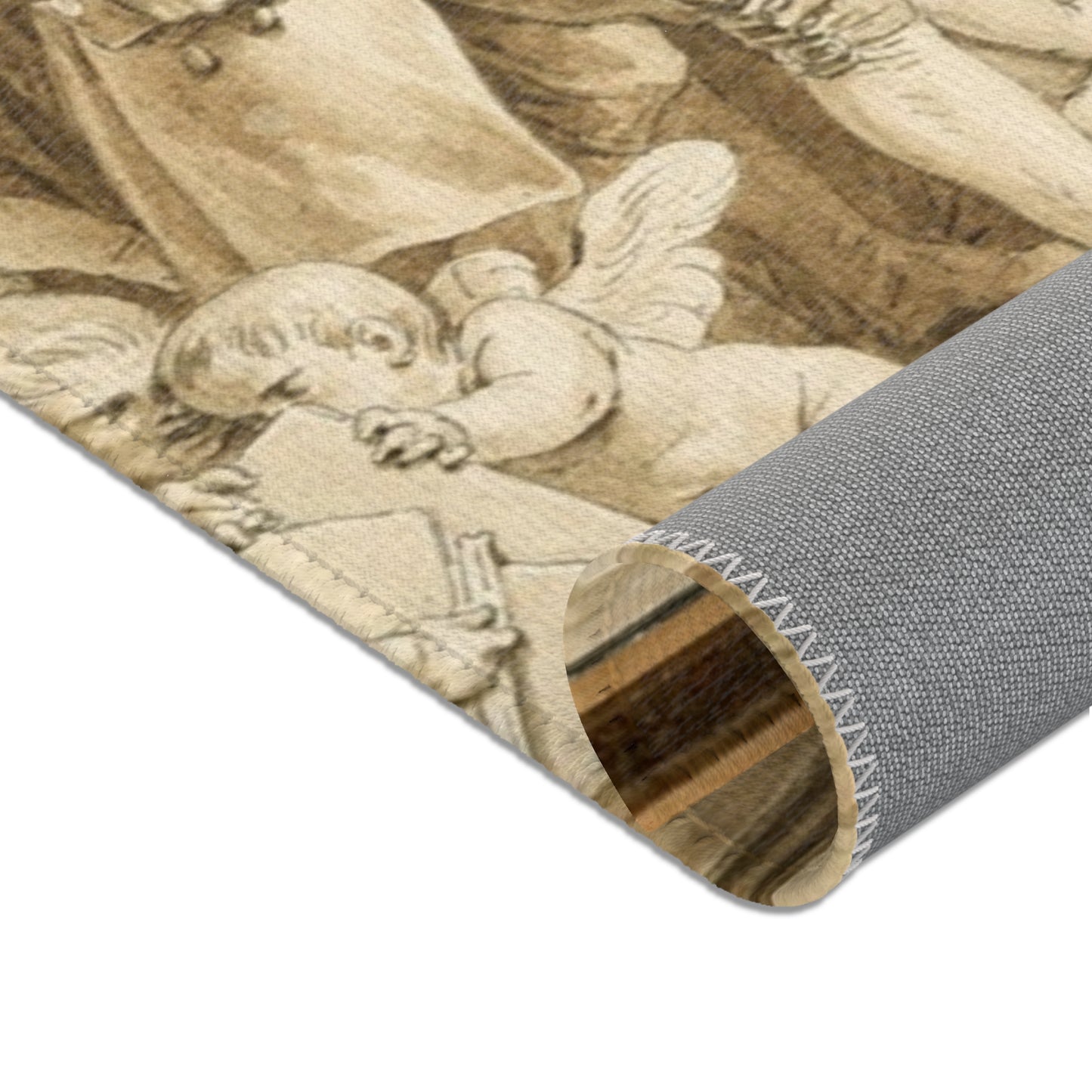 Jean Michel Moreau - The Arrival of Jean-Jacques Rousseau to the Champs-Élysées | Area Rug