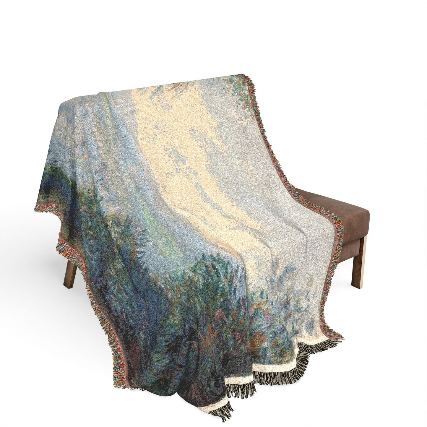 Pierre-Auguste Renoir - The Auvers Valley on the Oise River | Woven Tapestry Blanket