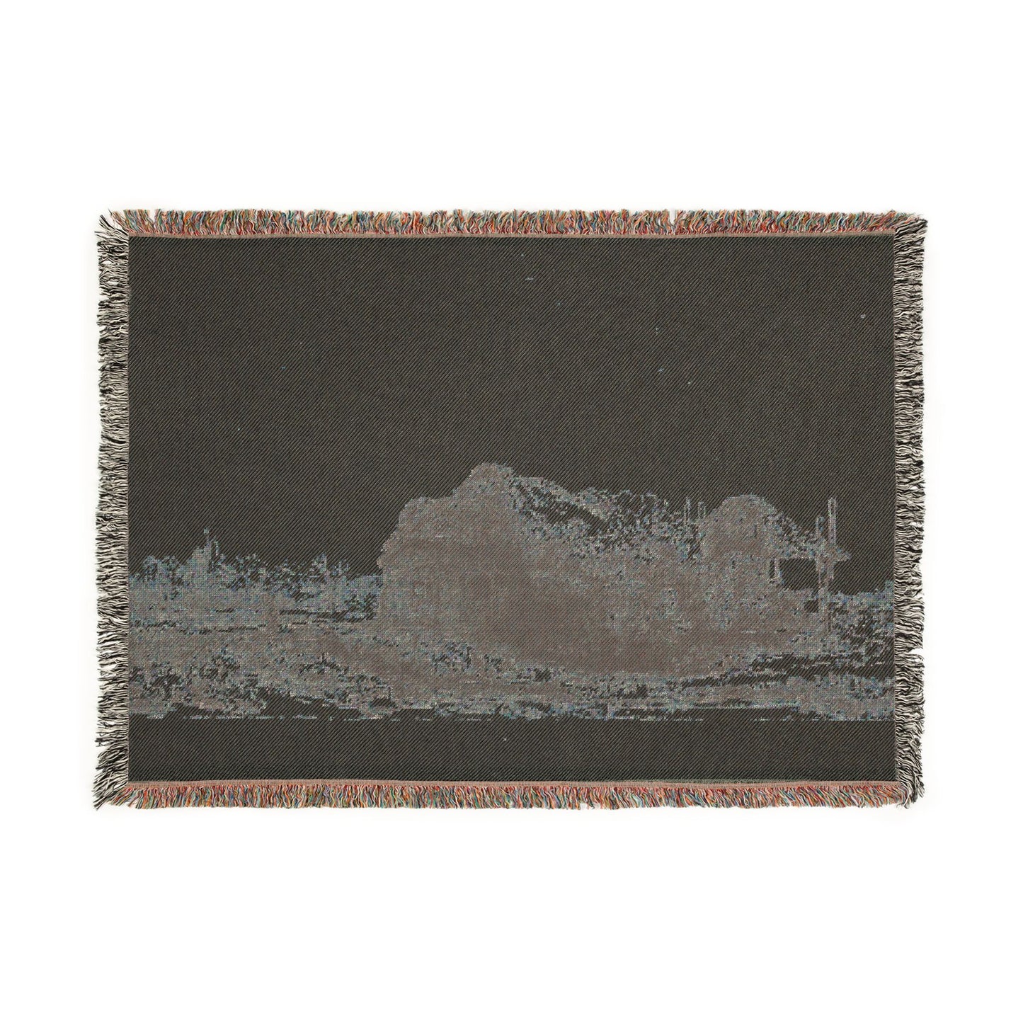 Rembrandt van Rijn - Landscape with Cottages and a Hay Barn Oblong | Woven Tapestry Blanket