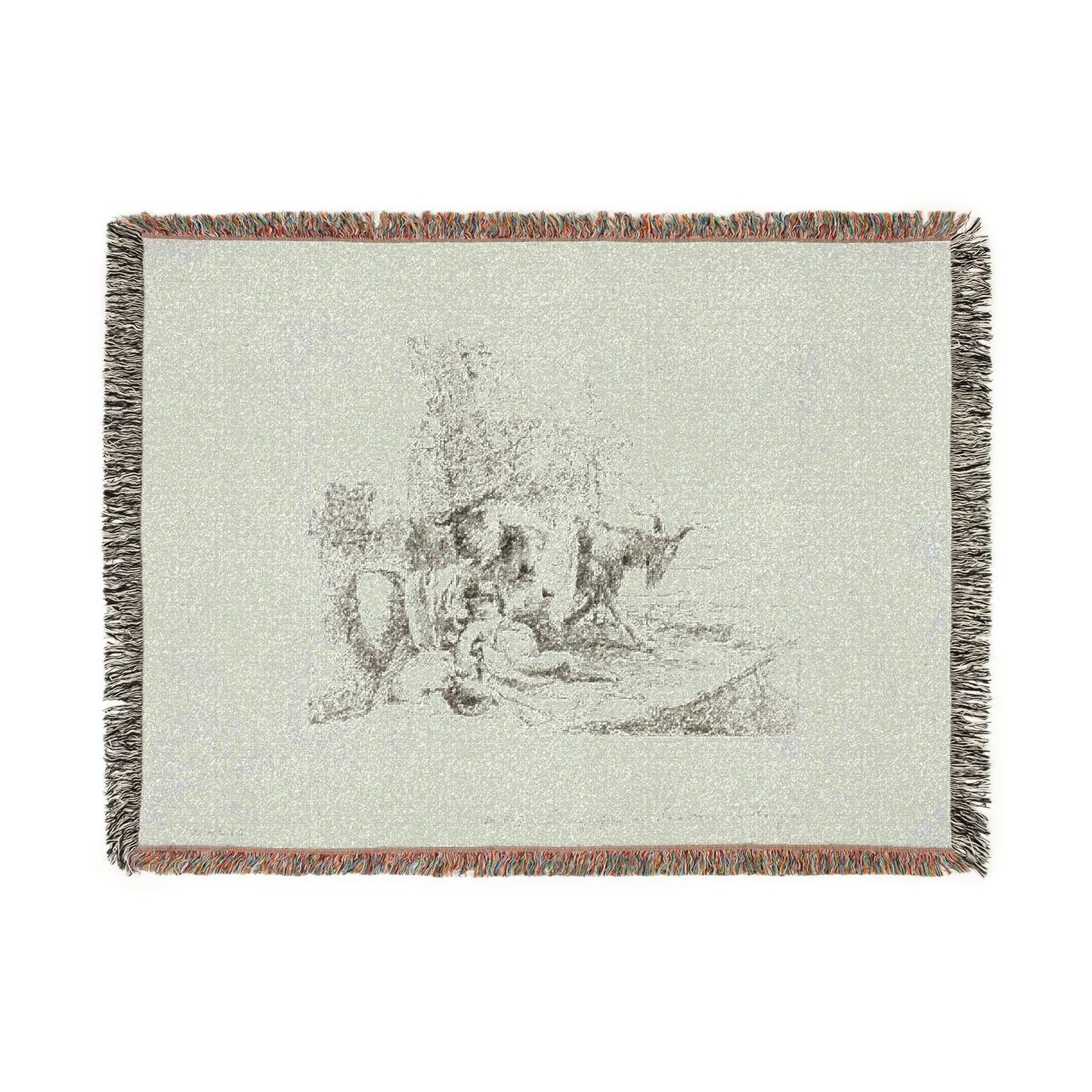 Giovanni Battista Tiepolo - A Nymph with a Small Satyr and Two Goats, from Capricci | Woven Tapestry Blanket