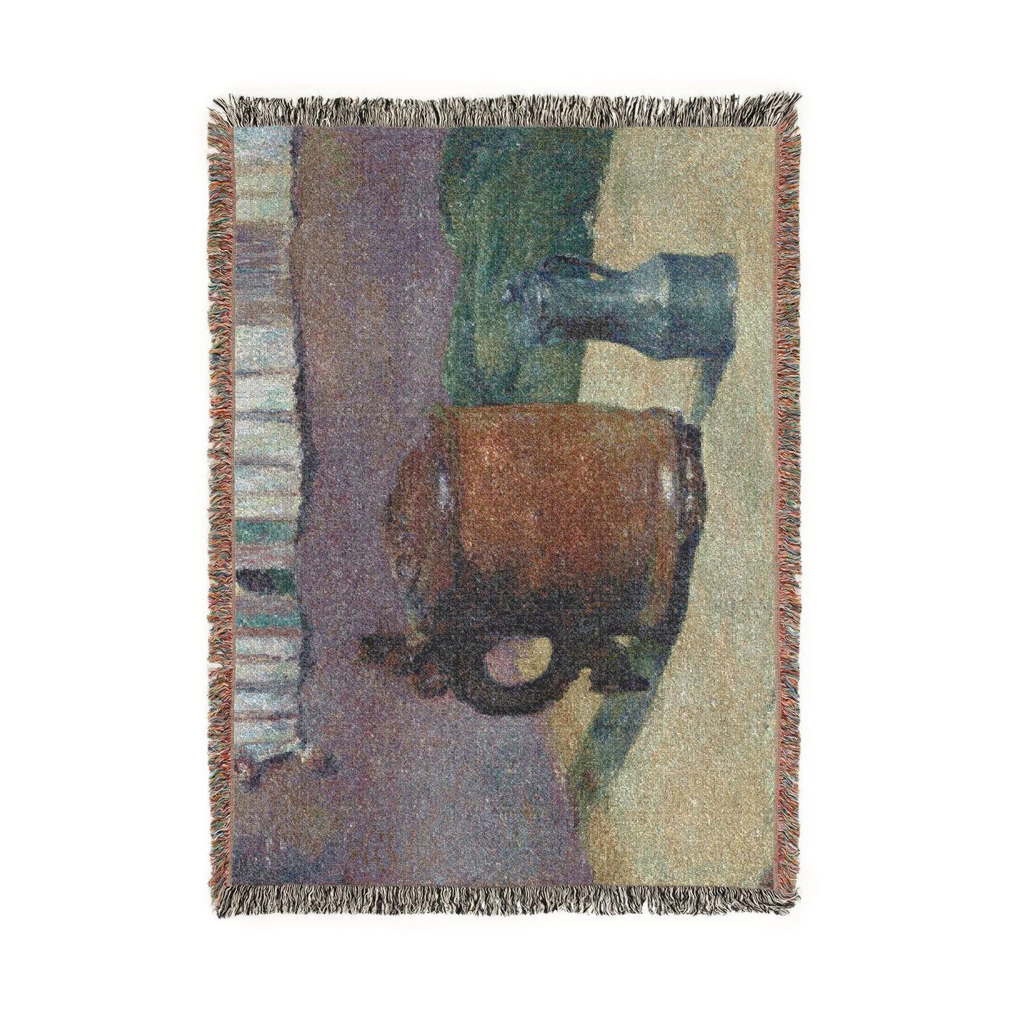 Paul Gauguin - Still Life Wood Tankard and Metal Pitcher | Woven Tapestry Blanket