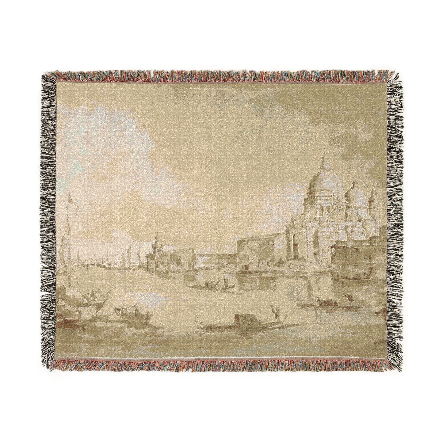 Imitator of Francesco Guardi - Bacino di San Marco with the Dogana del Mare and Santa Maria della Salute | Woven Tapestry Blanket