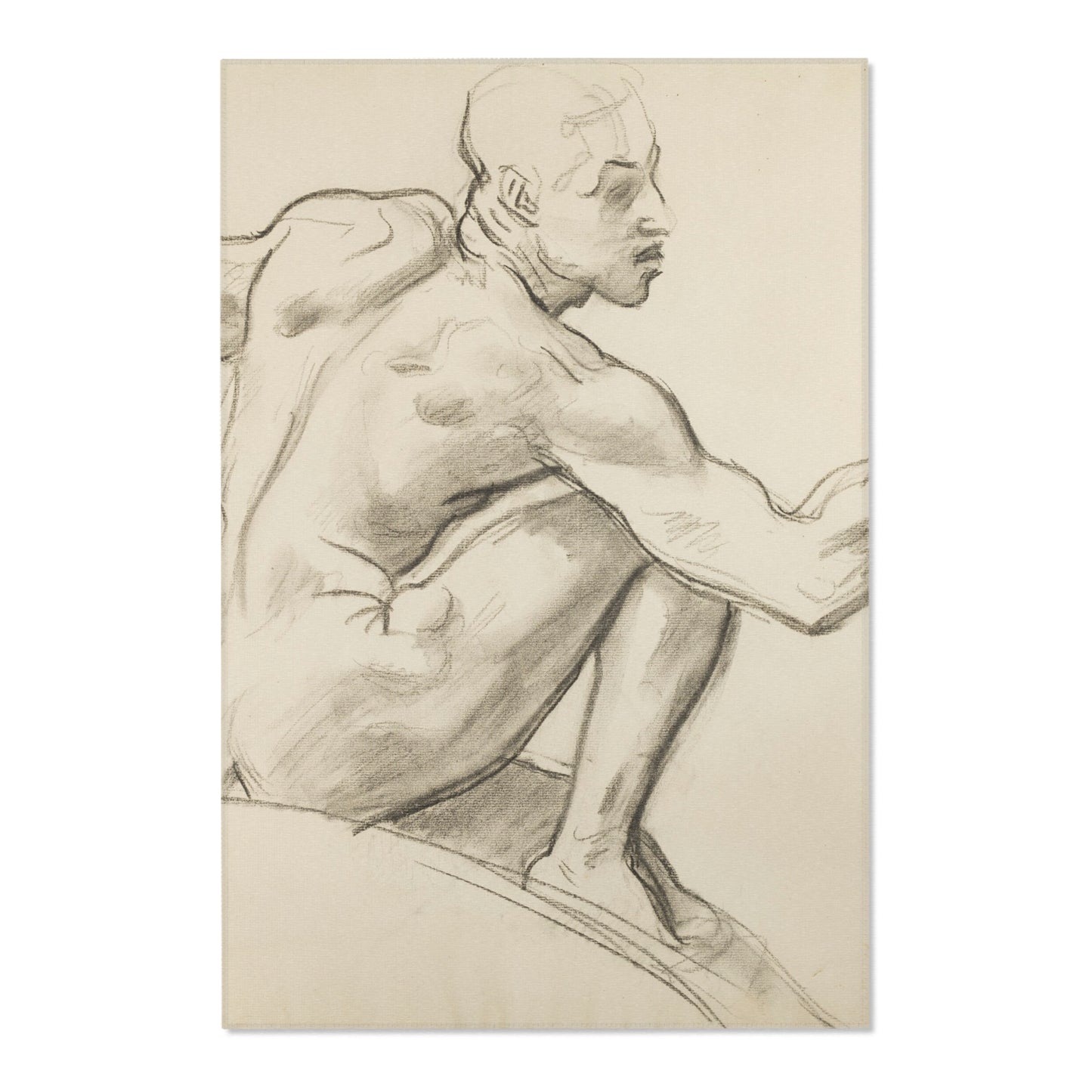 John Singer Sargent - Seated Male Nude | Area Rug