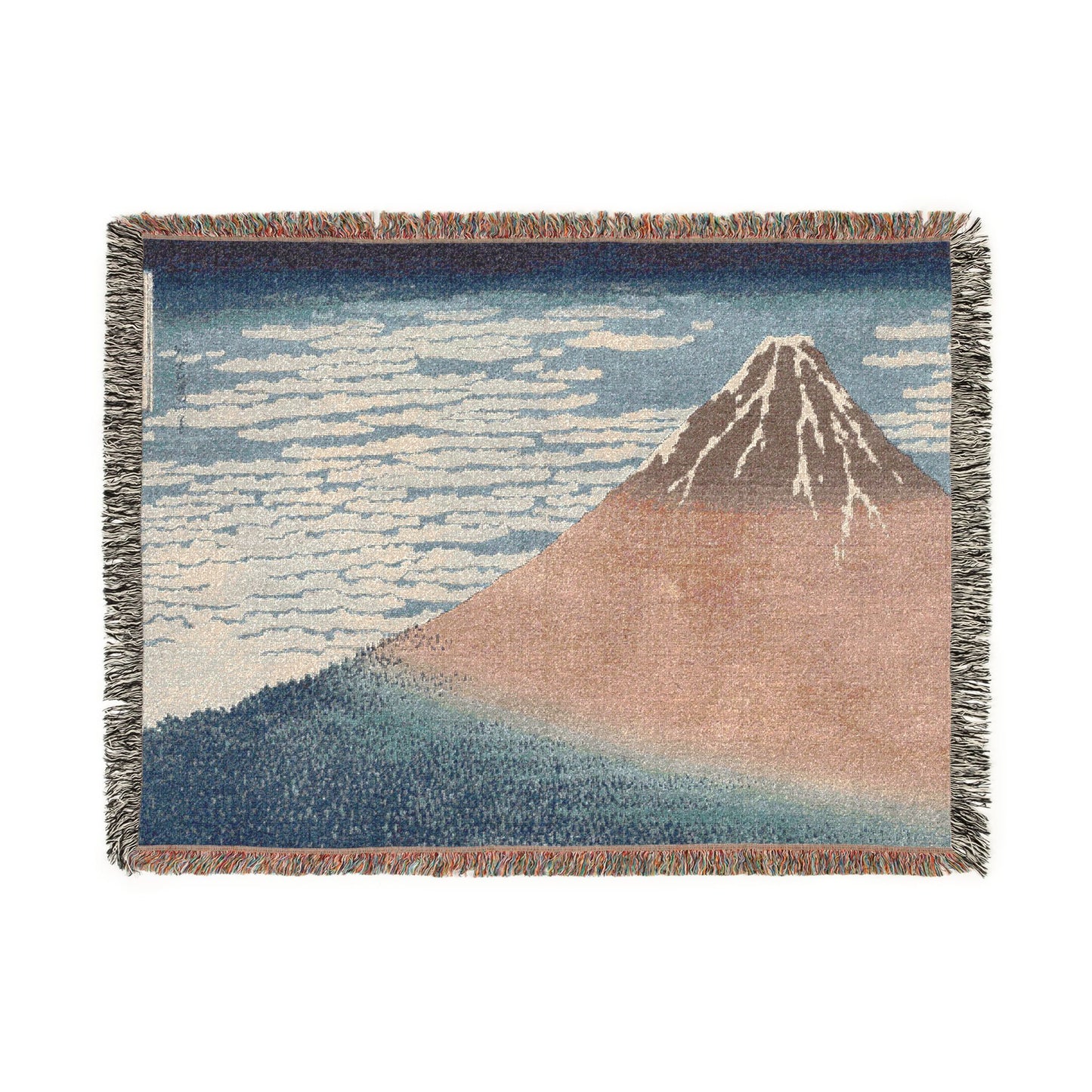 South Wind, Clear Sky, from Thirty-Six Views of Mount Fuji Woven Throw Blanket