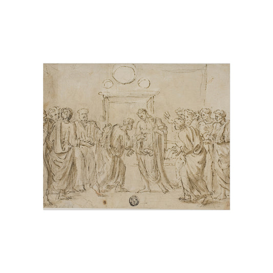 The Incredulity of Saint Thomas (recto); Sketches of Figures (verso) (style of Nicolas Poussin) Fine Art Poster