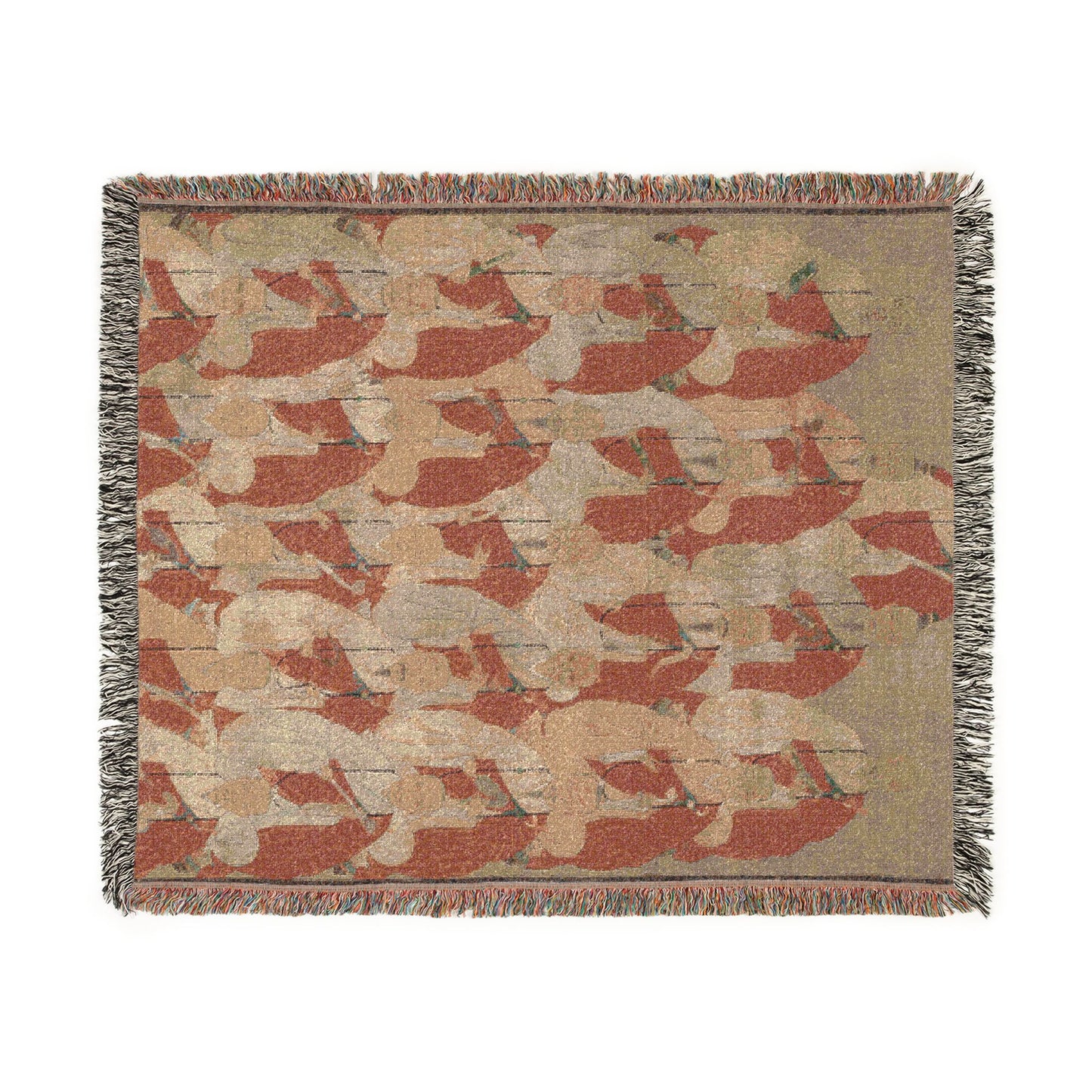 Lineage Portrait of Buddhist Monks Woven Throw Blanket