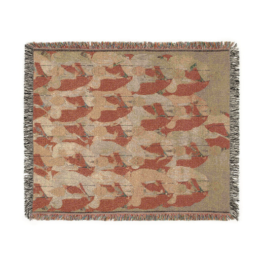 Lineage Portrait of Buddhist Monks Woven Throw Blanket