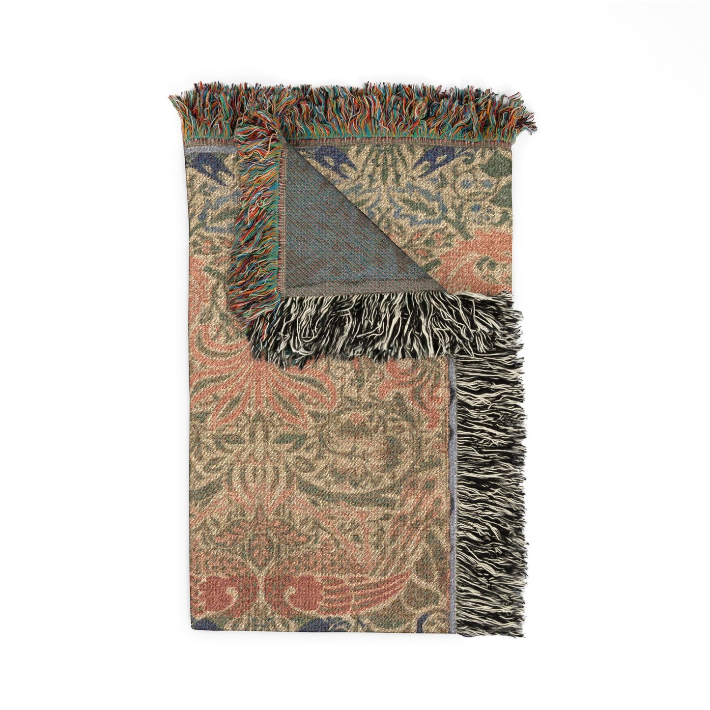Peacock and Dragon Woven Throw Blanket