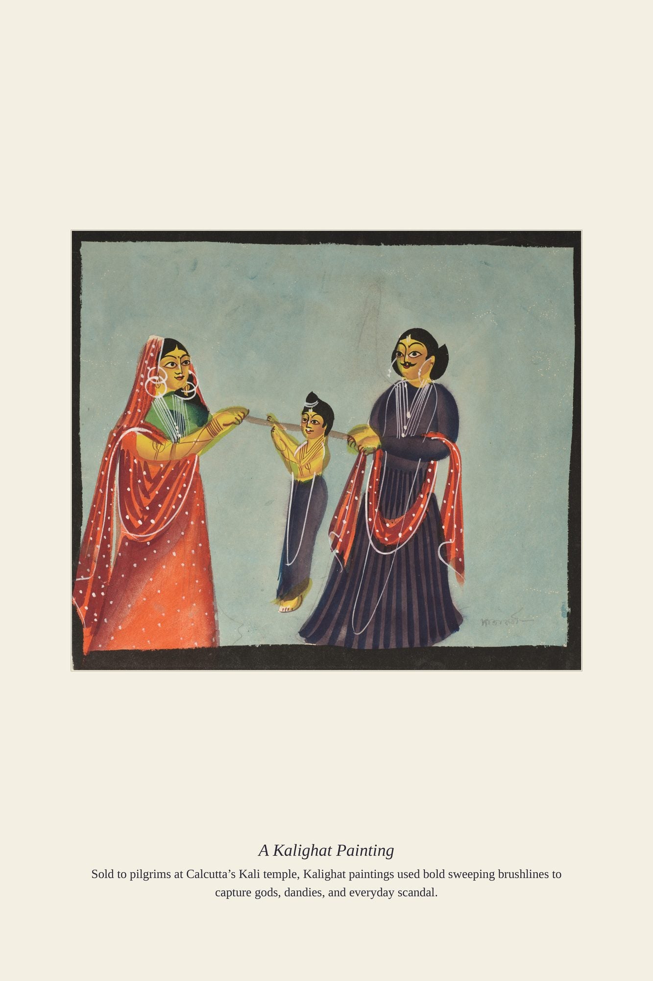 A Kalighat Painting — antique art print