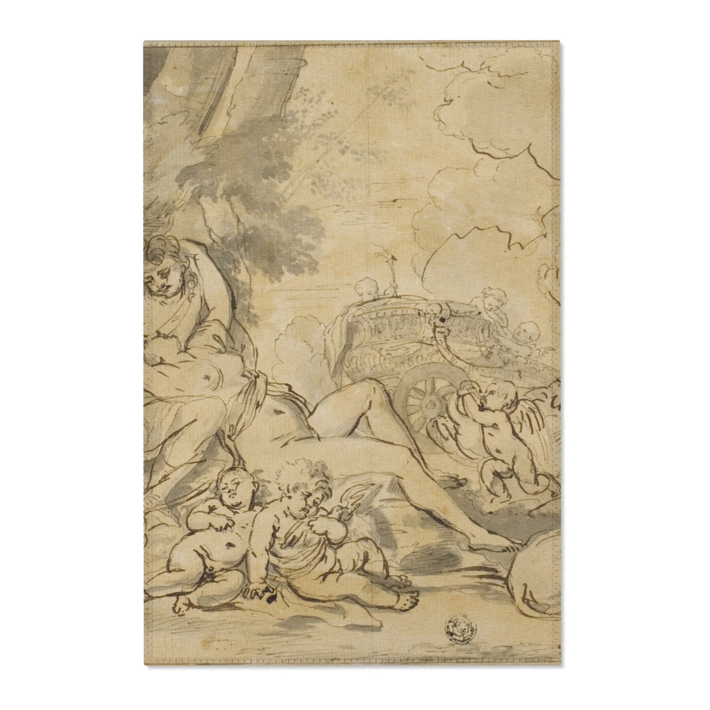 Nicolas Poussin - Figures, Chariot and Dog | Area Rug