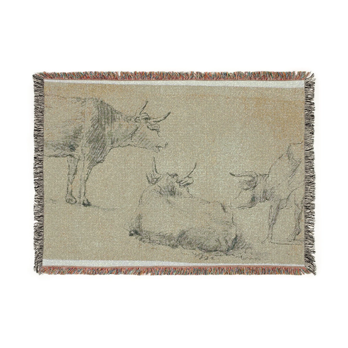 Aelbert Cuyp - Three Sketches of Cows | Woven Tapestry Blanket