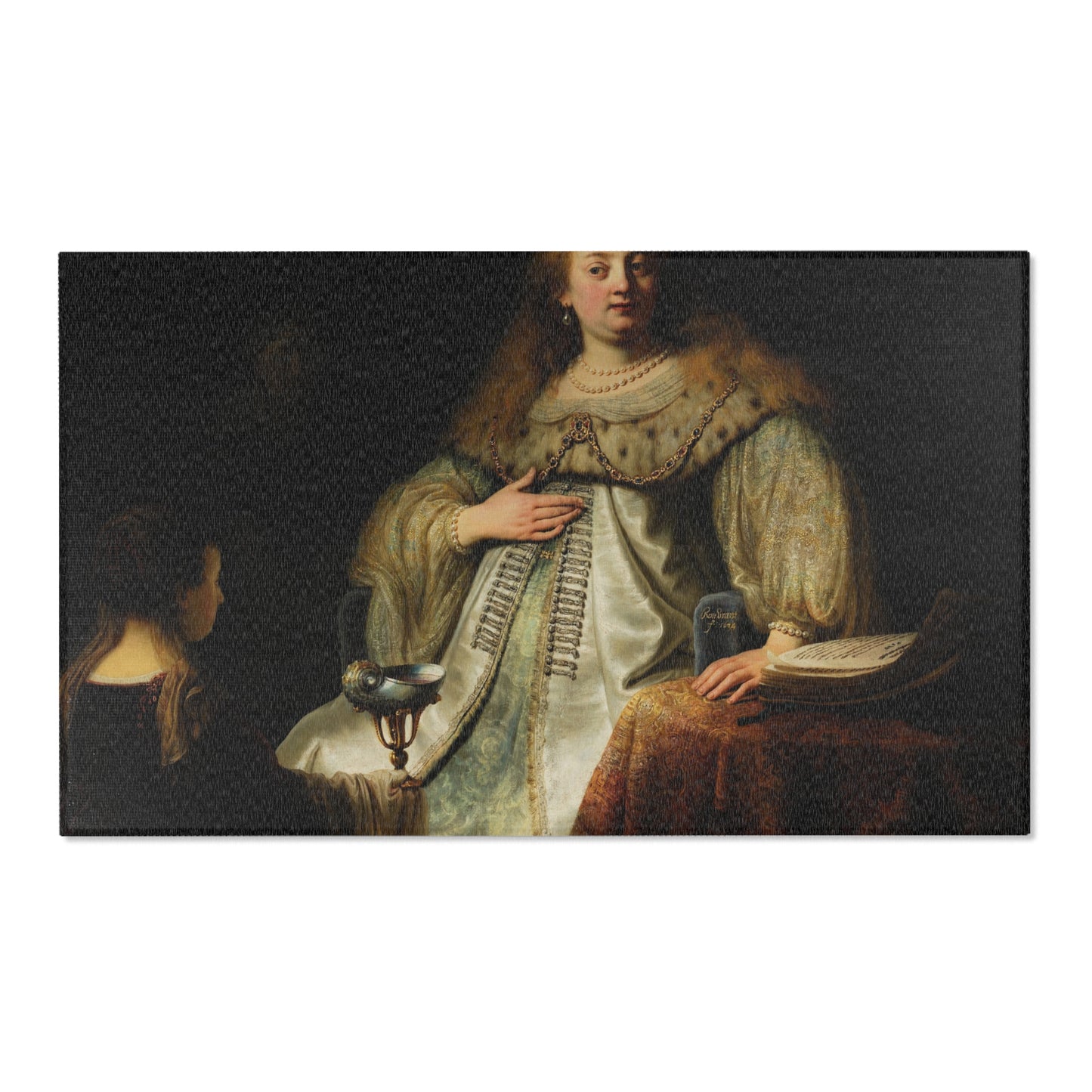Judith at the Banquet of Holofernes (previously known as Artemisia), by Rembrandt, from Prado in Google Earth | Area Rug