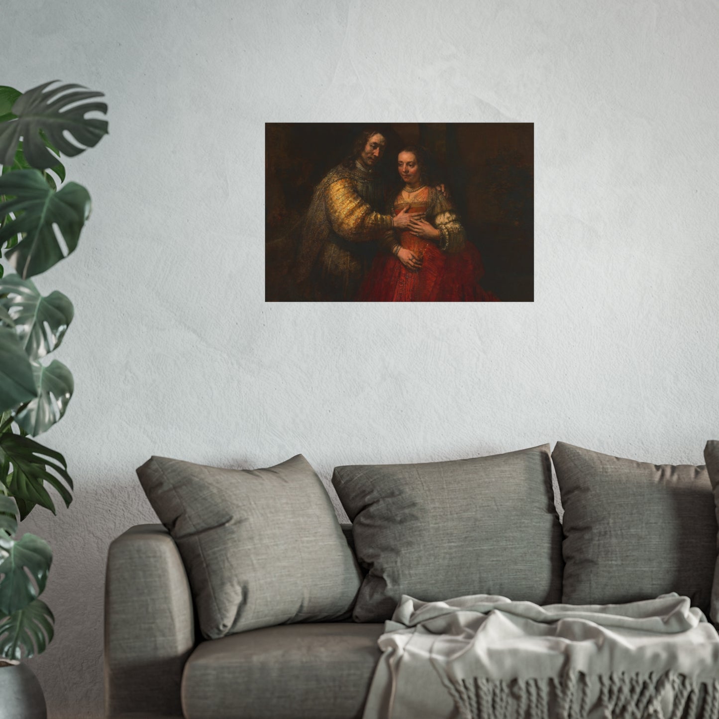 Rembrandt Harmensz. van Rijn - Portret van een paar als oudtestamentische figuren, genaamd 'Het Joodse bruidje' - Google | Fine Art Poster