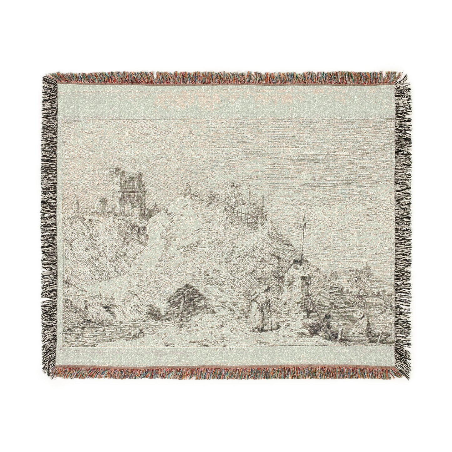 Canaletto - Landscape with the Pilgrim at Prayer, from Vedute | Woven Tapestry Blanket