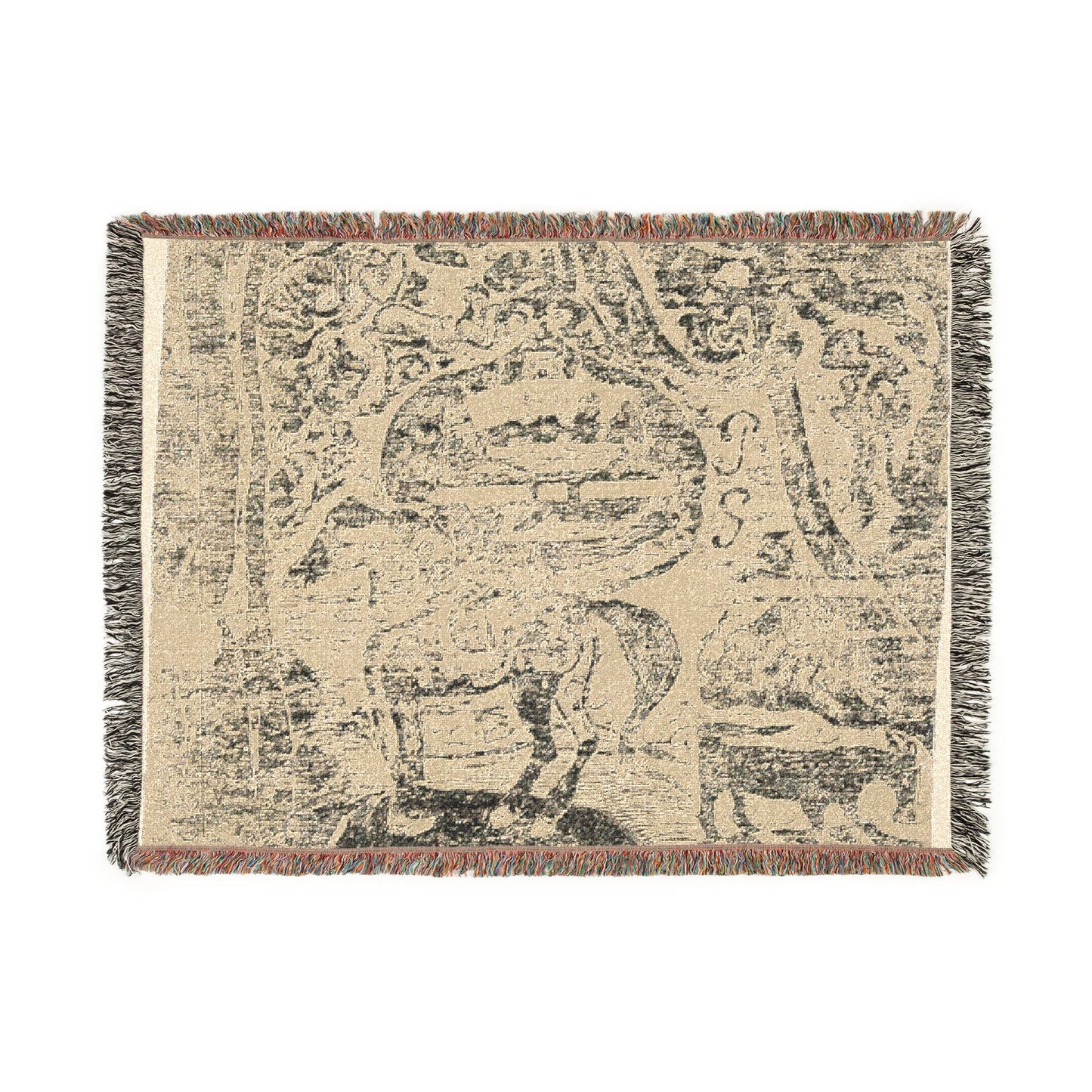 Paul Gauguin - Horse, with Other Animals and Ornaments | Woven Tapestry Blanket