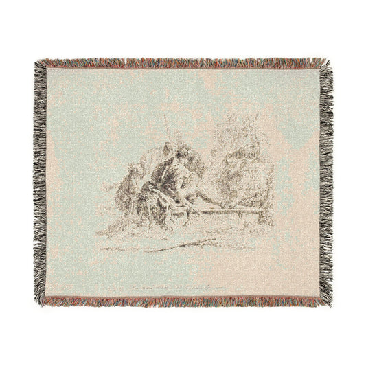 Two Soldiers and Two Women — Tiepolo Tapestry Blanket