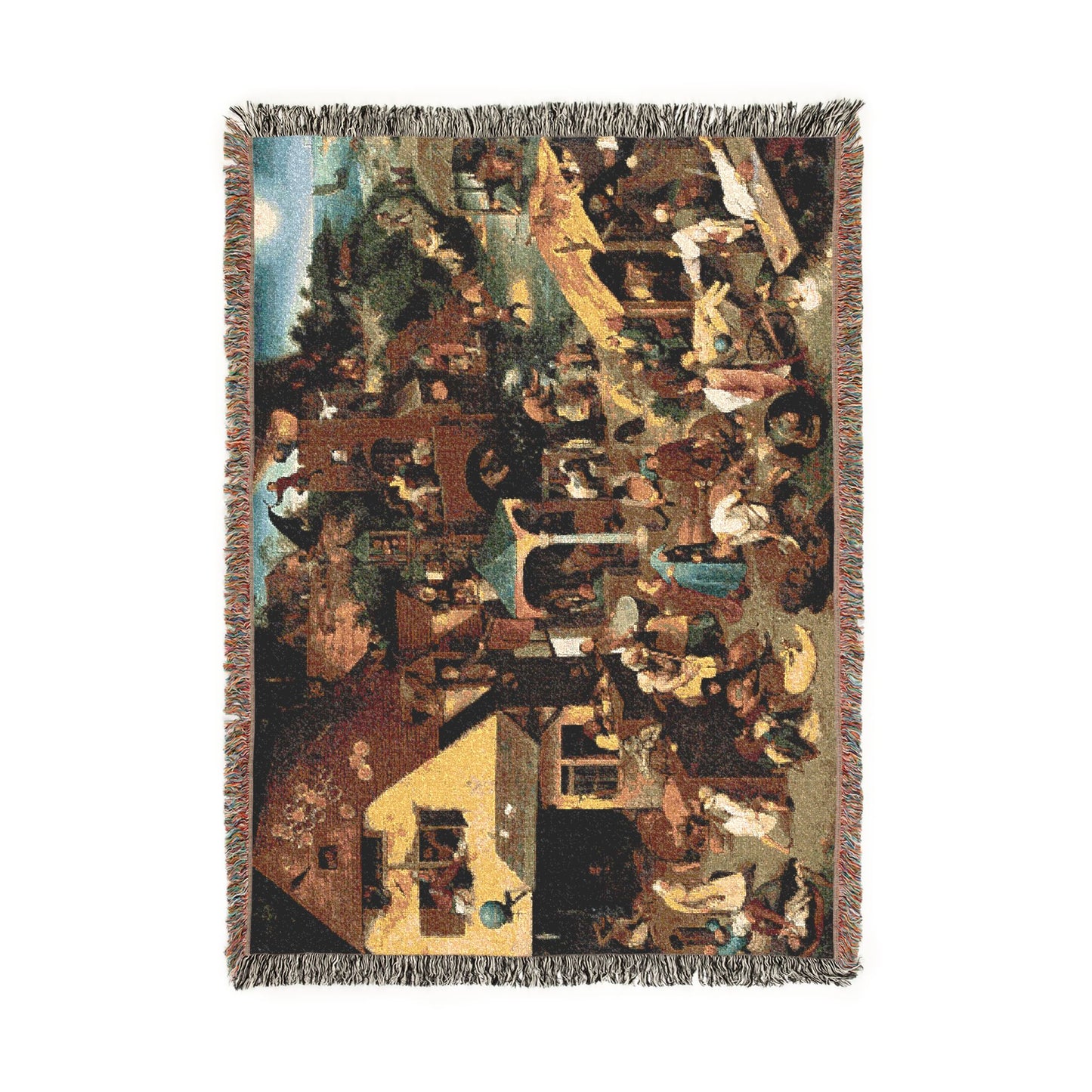 Pieter Brueghel the Elder - The Dutch Proverbs - Google Art Project | Woven Tapestry Blanket