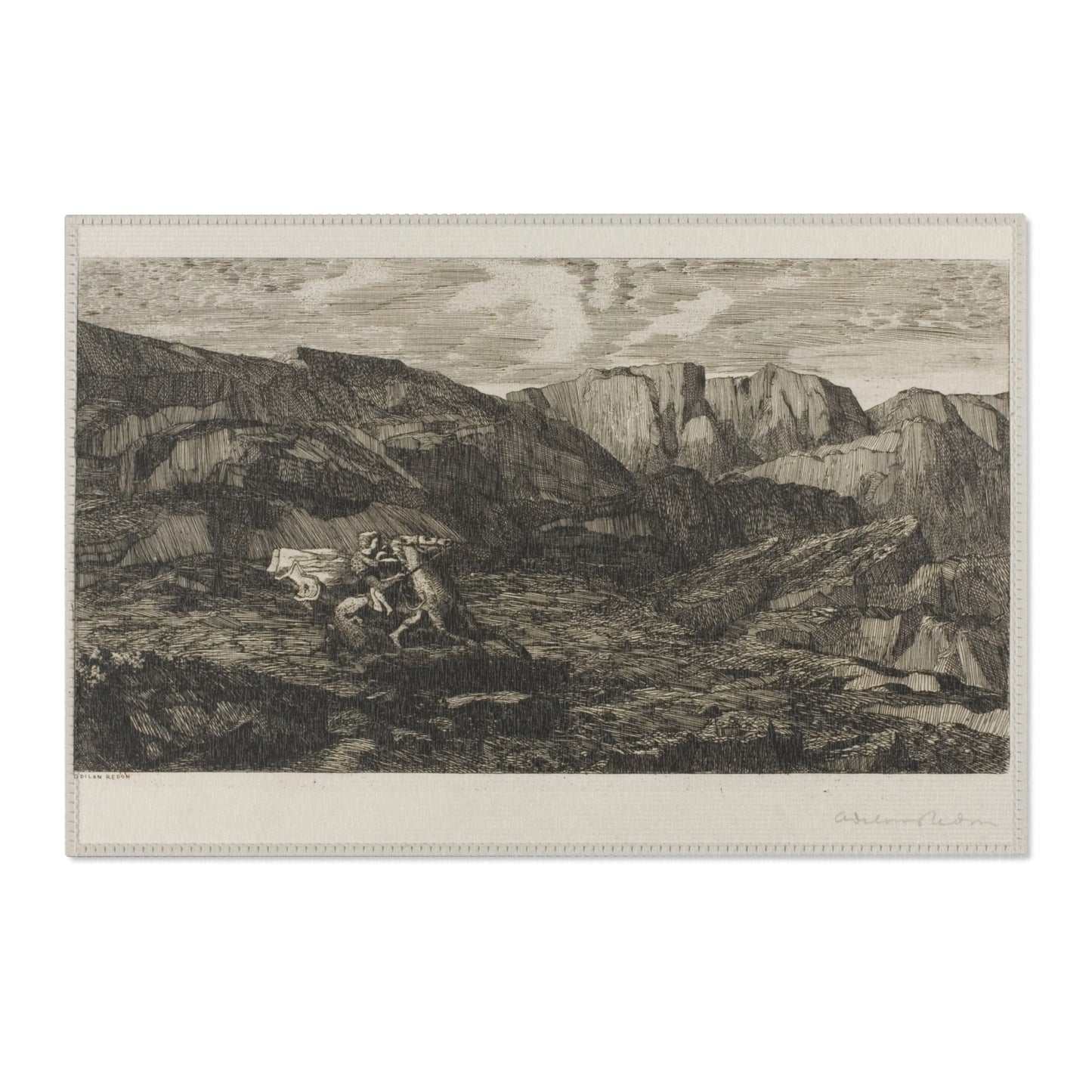Odilon Redon - Fear | Area Rug