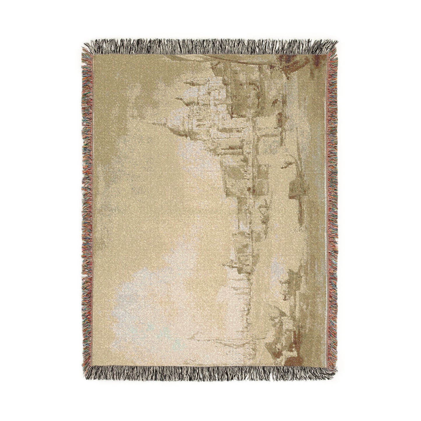 Imitator of Francesco Guardi - Bacino di San Marco with the Dogana del Mare and Santa Maria della Salute | Woven Tapestry Blanket