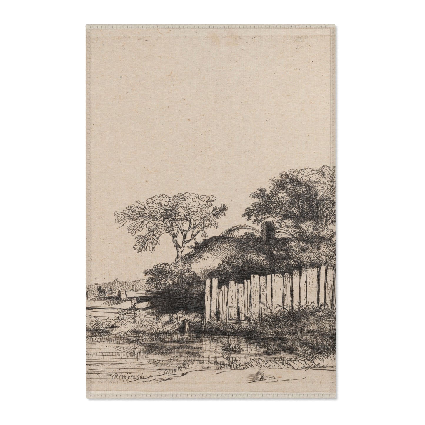Rembrandt van Rijn - A Cottage with White Paling | Area Rug