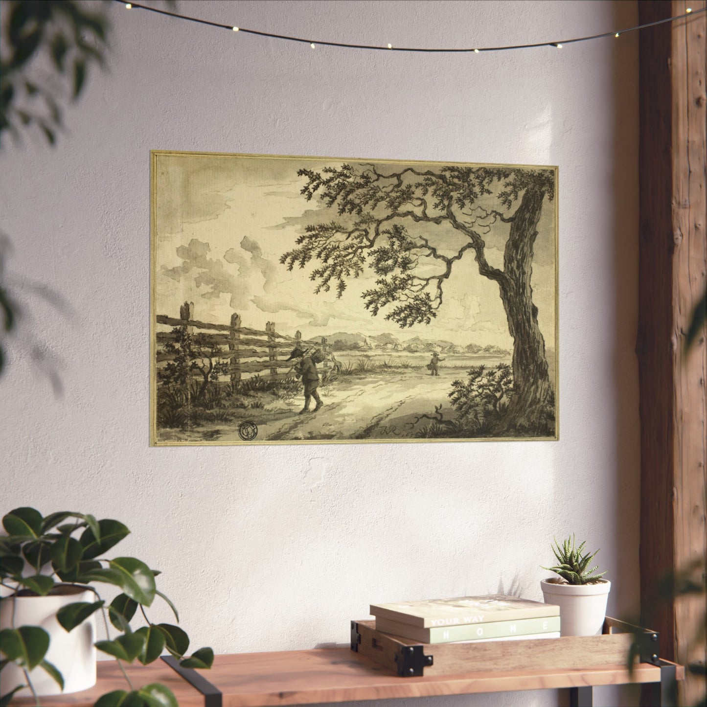 Style of Jacob van Ruisdael - Figures with Baskets on Road | Fine Art Poster
