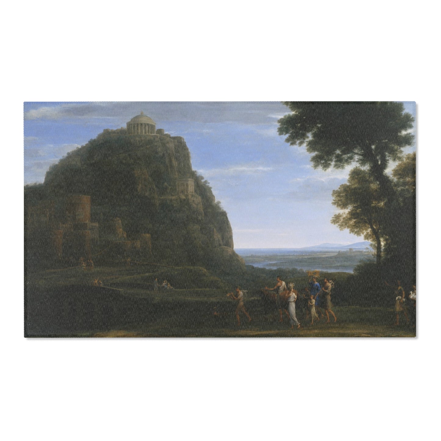 Claude Lorrain - View of Delphi with a Procession | Area Rug