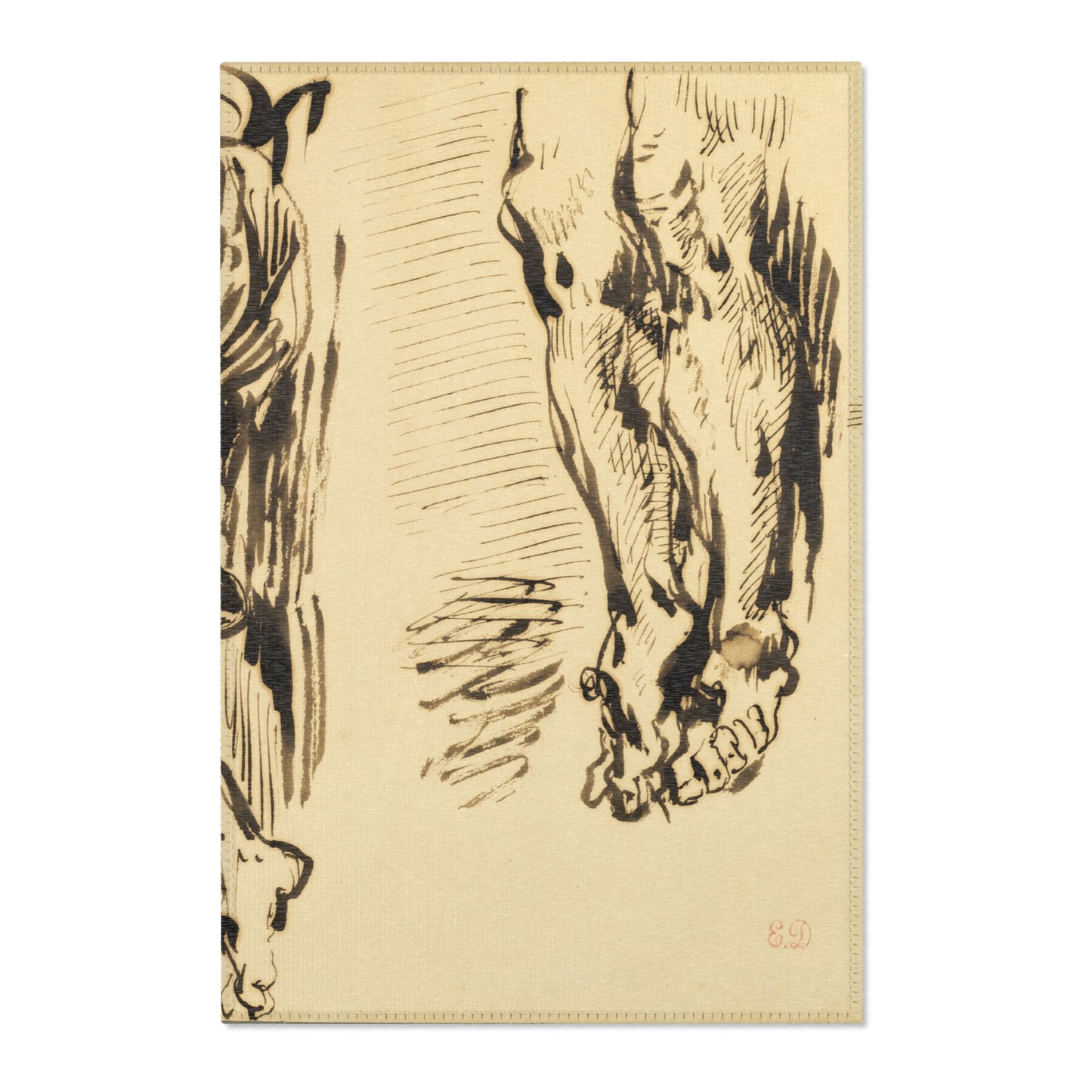 Eugène Delacroix - Study of Arms and Legs of Christ Crucified | Area Rug